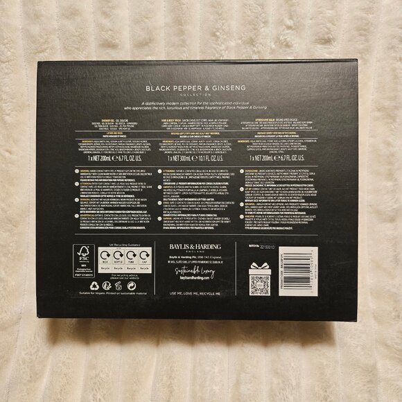Baylis & Harding Gift Set for Men - Luxury Shower Pack - Black Pepper & Ginseng - Picture 3 of 3
